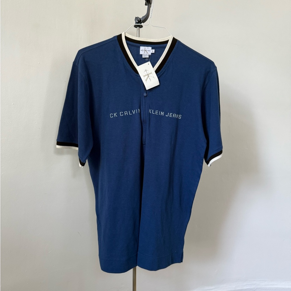 Vintage Calvin Klein Men's Blue Shirt